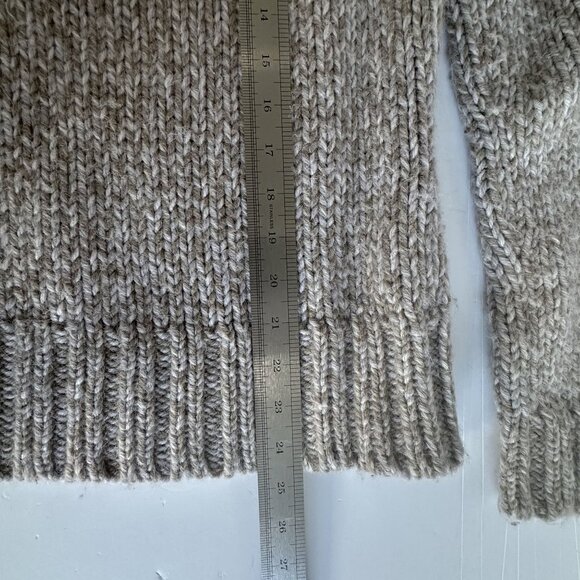Eagles Eye Womens Knit Mock Turtleneck Sweater M Beige Wool Alpaca Fishermen 90s - Picture 7 of 7